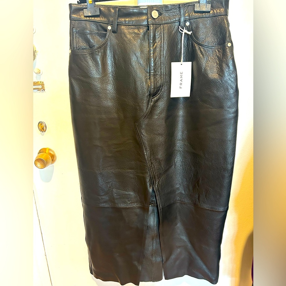 Frame Denim Leather Maxi Skirt size 30 BNWT